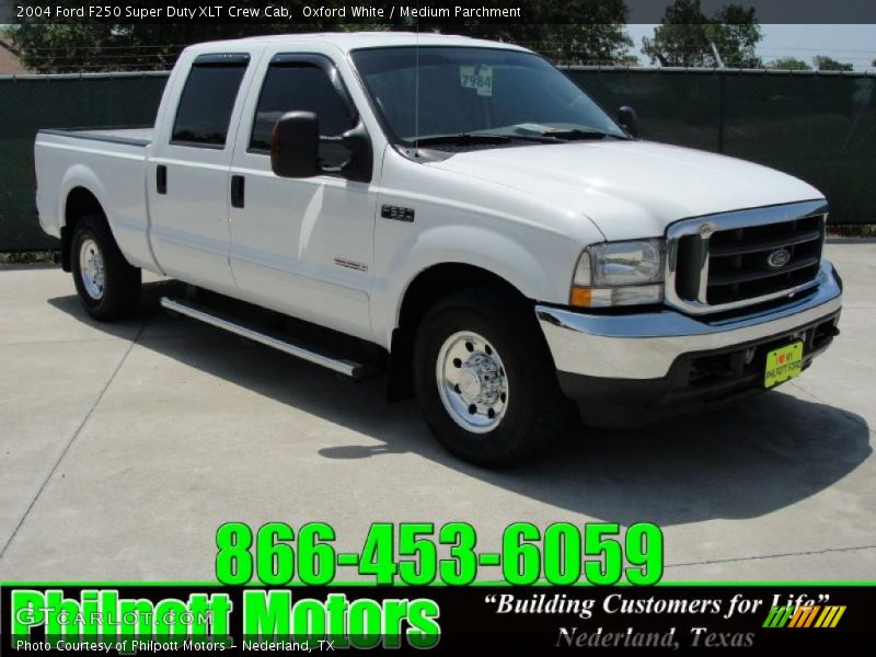 Oxford White / Medium Parchment 2004 Ford F250 Super Duty XLT Crew Cab