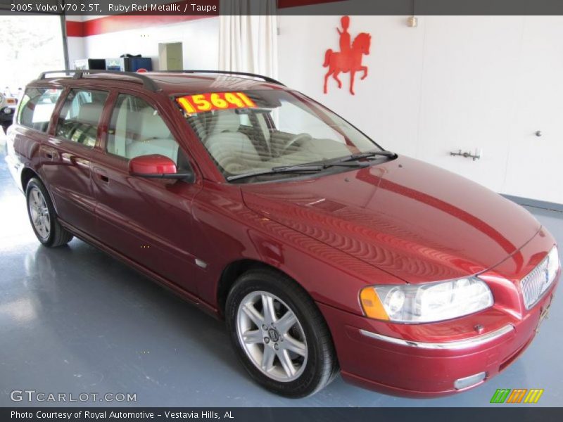 Ruby Red Metallic / Taupe 2005 Volvo V70 2.5T