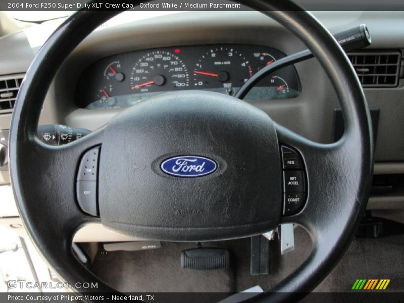 Oxford White / Medium Parchment 2004 Ford F250 Super Duty XLT Crew Cab