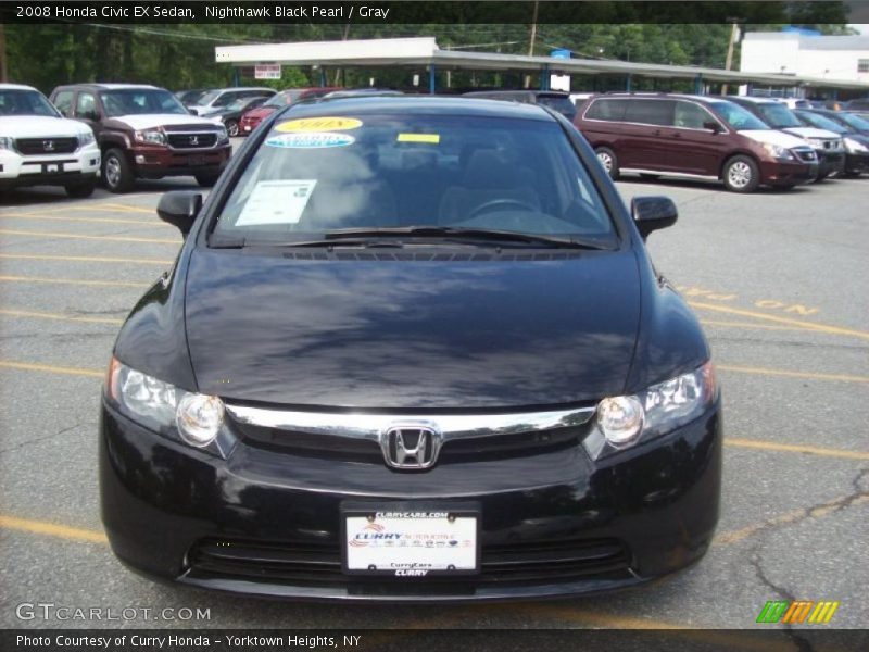 Nighthawk Black Pearl / Gray 2008 Honda Civic EX Sedan