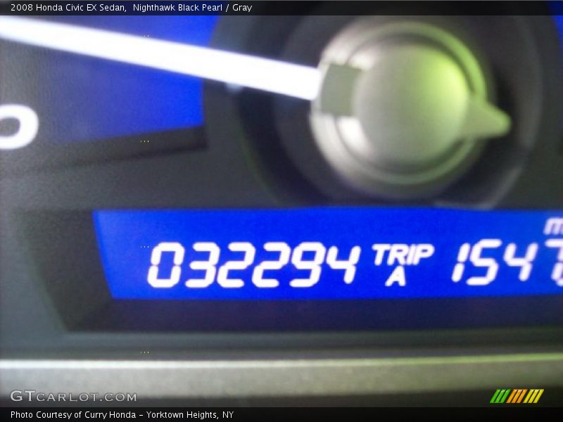 Nighthawk Black Pearl / Gray 2008 Honda Civic EX Sedan
