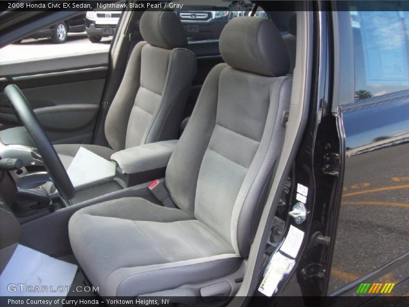 Nighthawk Black Pearl / Gray 2008 Honda Civic EX Sedan
