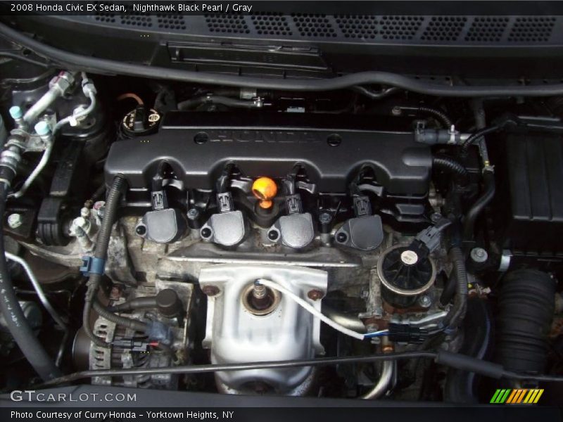 Nighthawk Black Pearl / Gray 2008 Honda Civic EX Sedan