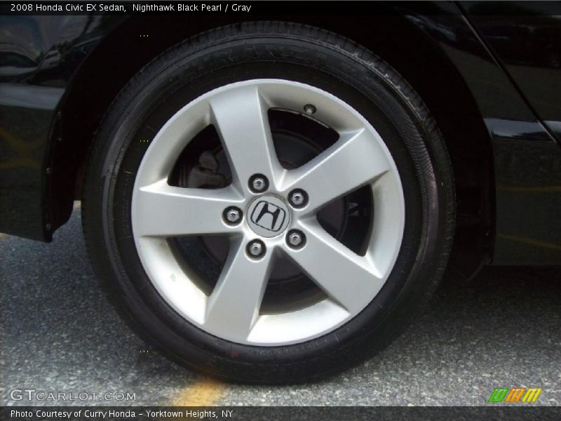 Nighthawk Black Pearl / Gray 2008 Honda Civic EX Sedan