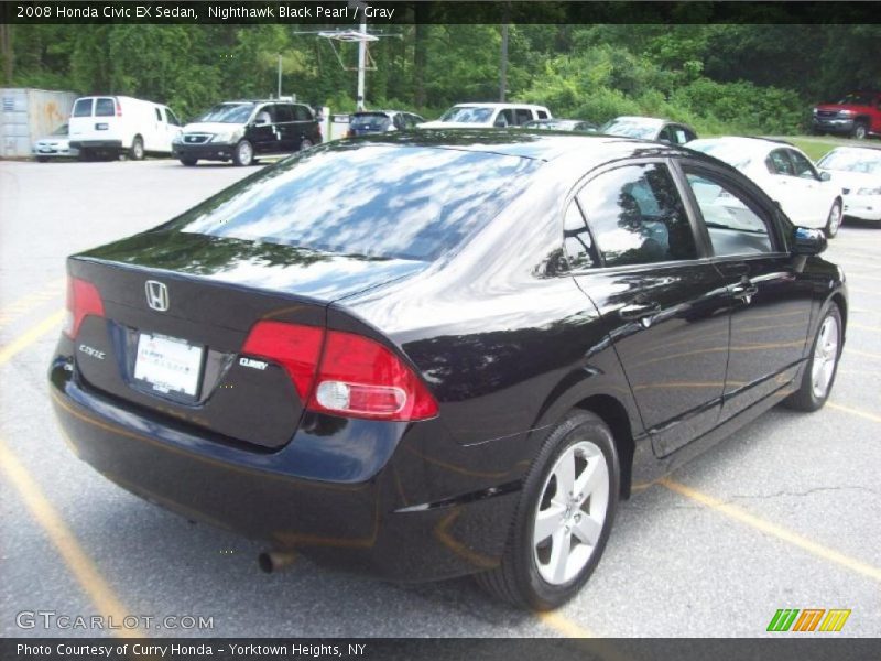 Nighthawk Black Pearl / Gray 2008 Honda Civic EX Sedan