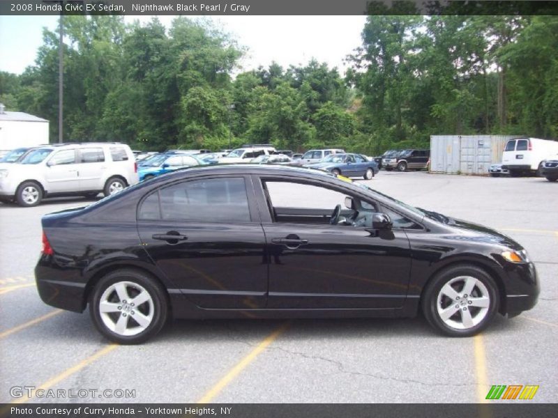Nighthawk Black Pearl / Gray 2008 Honda Civic EX Sedan