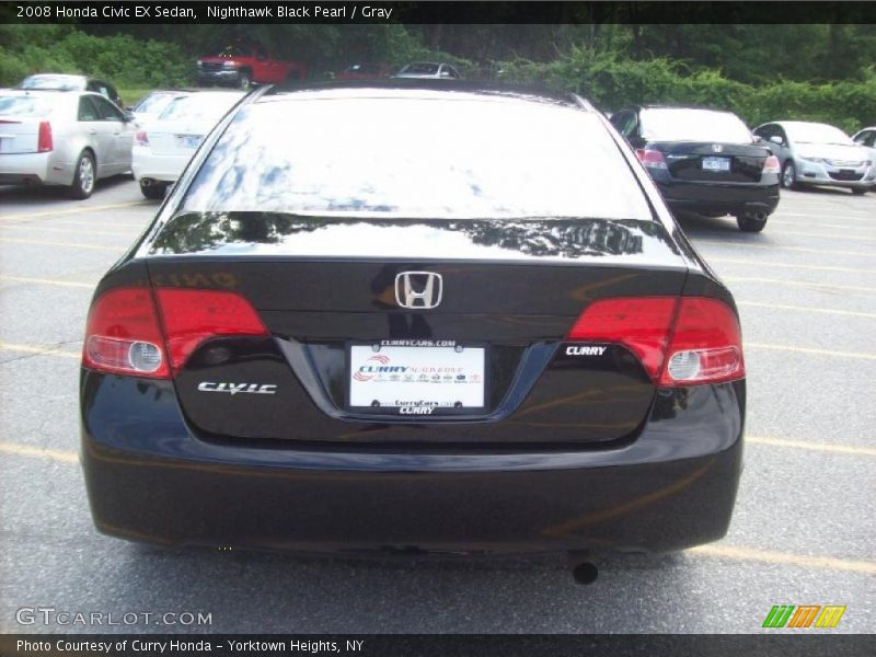 Nighthawk Black Pearl / Gray 2008 Honda Civic EX Sedan