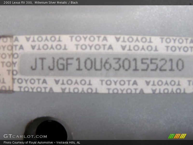 Millenium Silver Metallic / Black 2003 Lexus RX 300