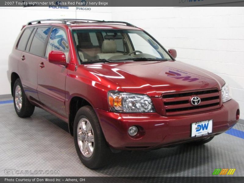 Salsa Red Pearl / Ivory Beige 2007 Toyota Highlander V6
