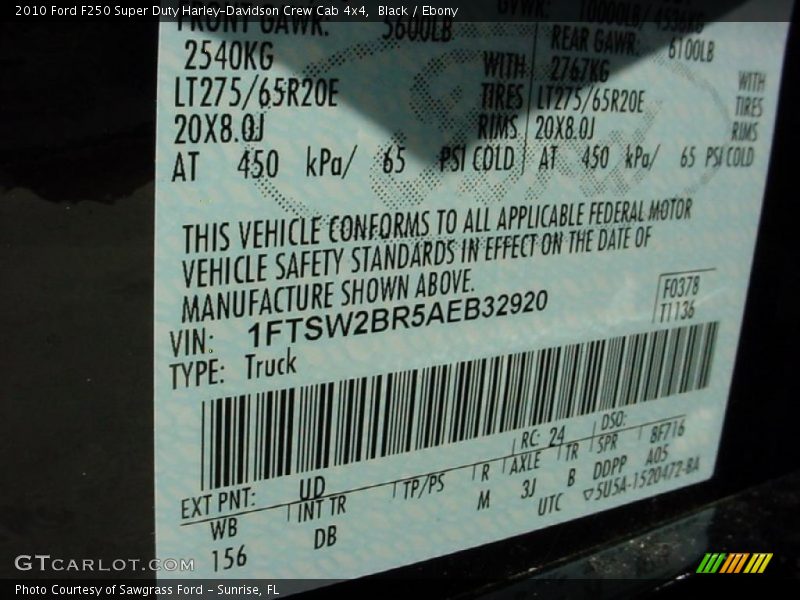 Black / Ebony 2010 Ford F250 Super Duty Harley-Davidson Crew Cab 4x4