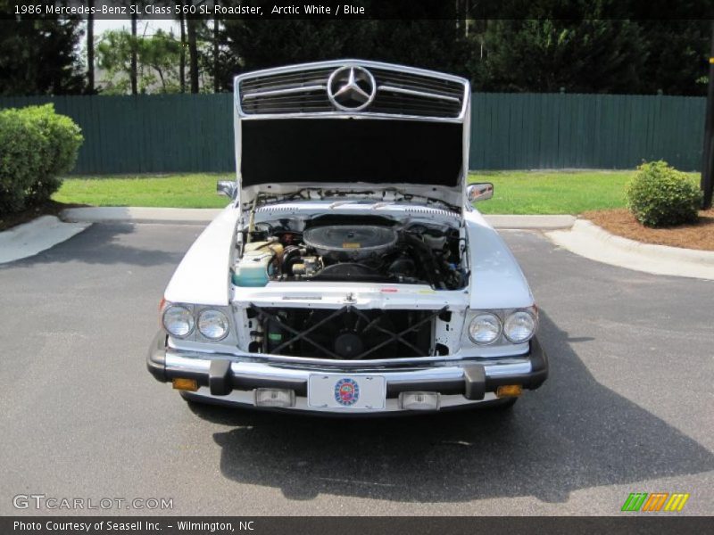 Arctic White / Blue 1986 Mercedes-Benz SL Class 560 SL Roadster