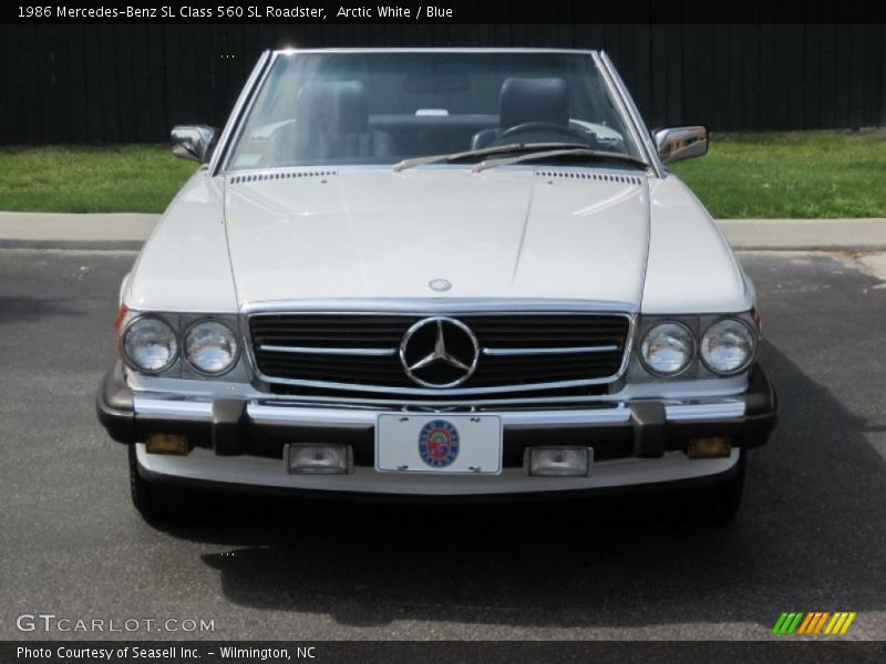 Arctic White / Blue 1986 Mercedes-Benz SL Class 560 SL Roadster