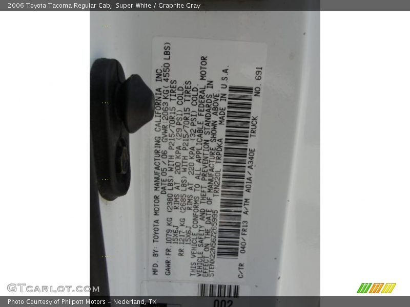 Super White / Graphite Gray 2006 Toyota Tacoma Regular Cab