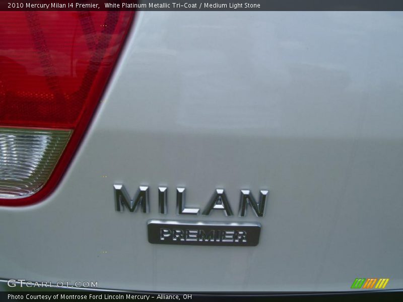 White Platinum Metallic Tri-Coat / Medium Light Stone 2010 Mercury Milan I4 Premier