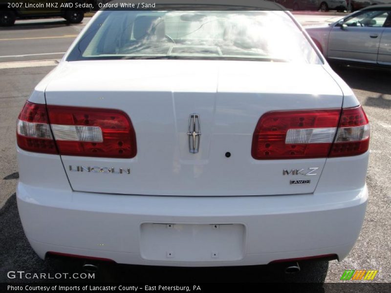 Oxford White / Sand 2007 Lincoln MKZ AWD Sedan