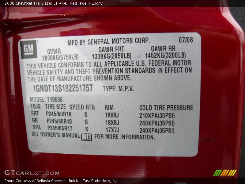 Red Jewel / Ebony 2008 Chevrolet TrailBlazer LT 4x4