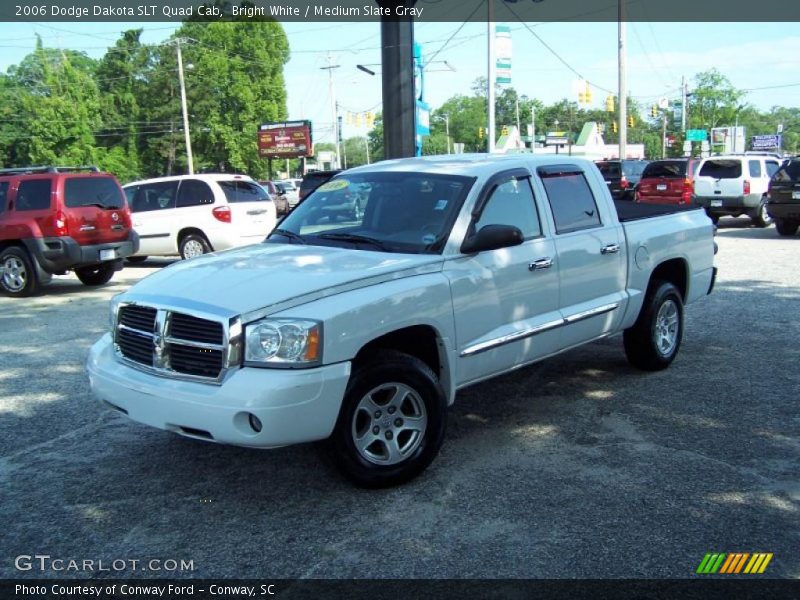 Bright White / Medium Slate Gray 2006 Dodge Dakota SLT Quad Cab