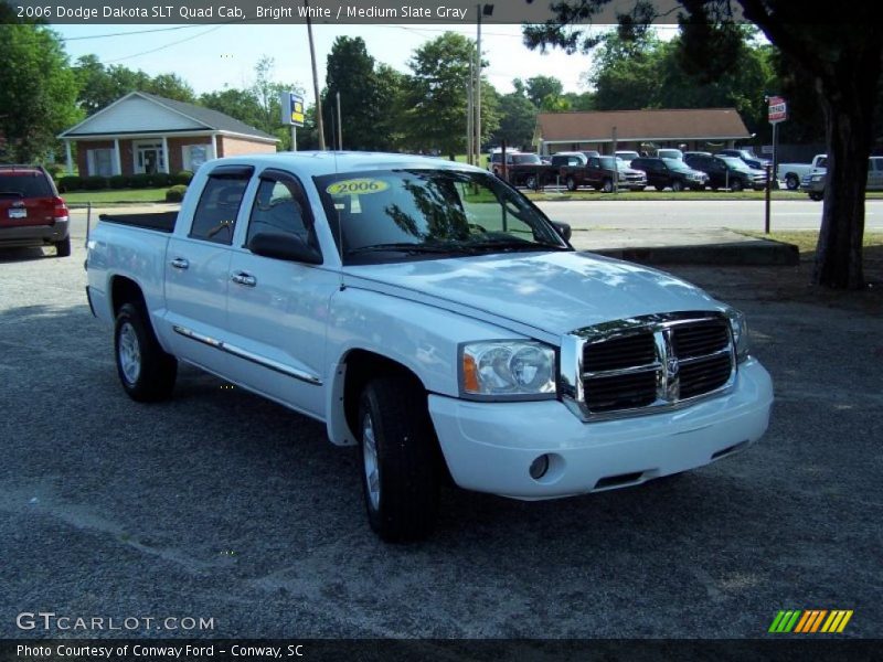 Bright White / Medium Slate Gray 2006 Dodge Dakota SLT Quad Cab