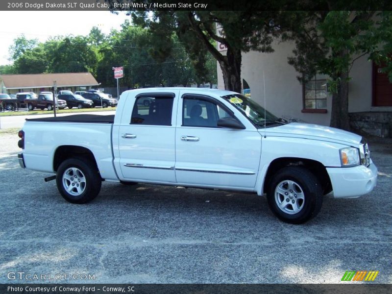 Bright White / Medium Slate Gray 2006 Dodge Dakota SLT Quad Cab