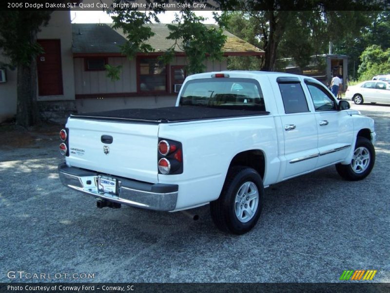 Bright White / Medium Slate Gray 2006 Dodge Dakota SLT Quad Cab