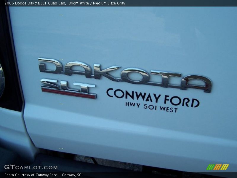 Bright White / Medium Slate Gray 2006 Dodge Dakota SLT Quad Cab