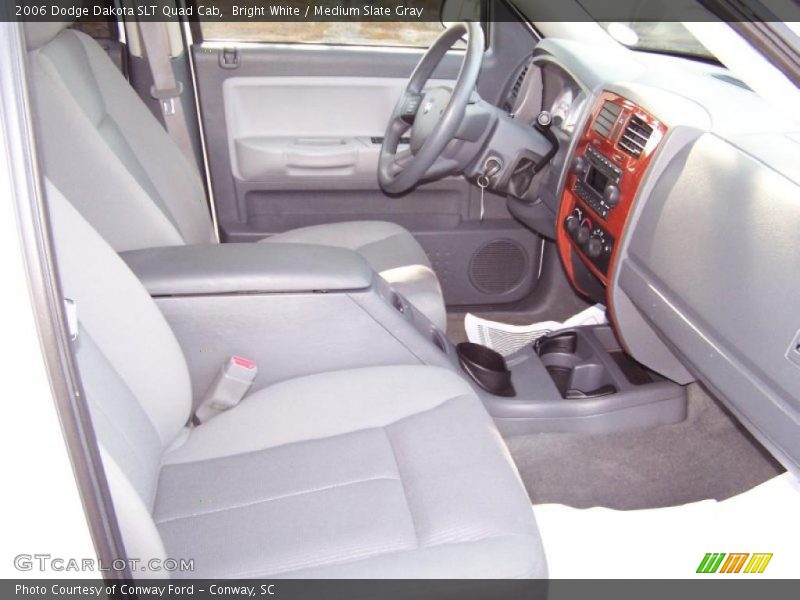 Bright White / Medium Slate Gray 2006 Dodge Dakota SLT Quad Cab