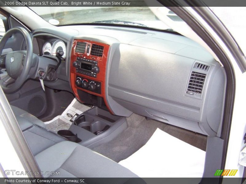 Bright White / Medium Slate Gray 2006 Dodge Dakota SLT Quad Cab