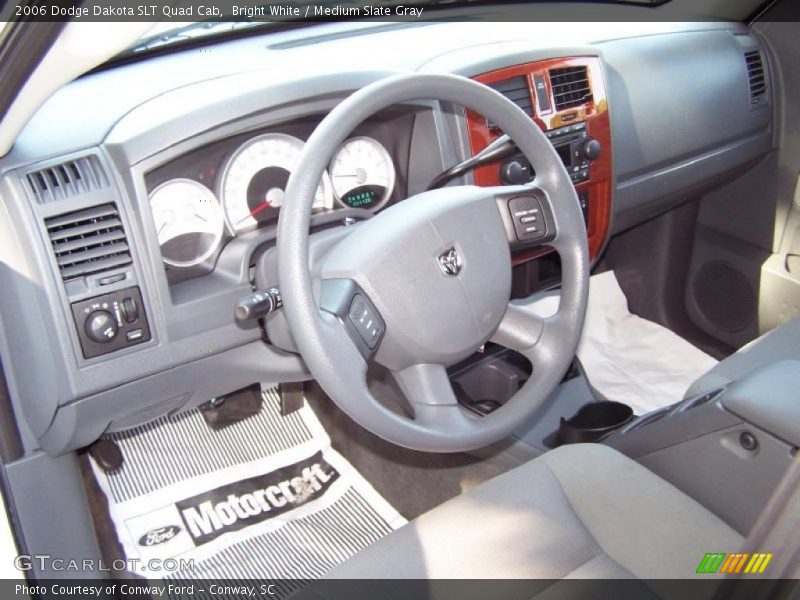 Bright White / Medium Slate Gray 2006 Dodge Dakota SLT Quad Cab