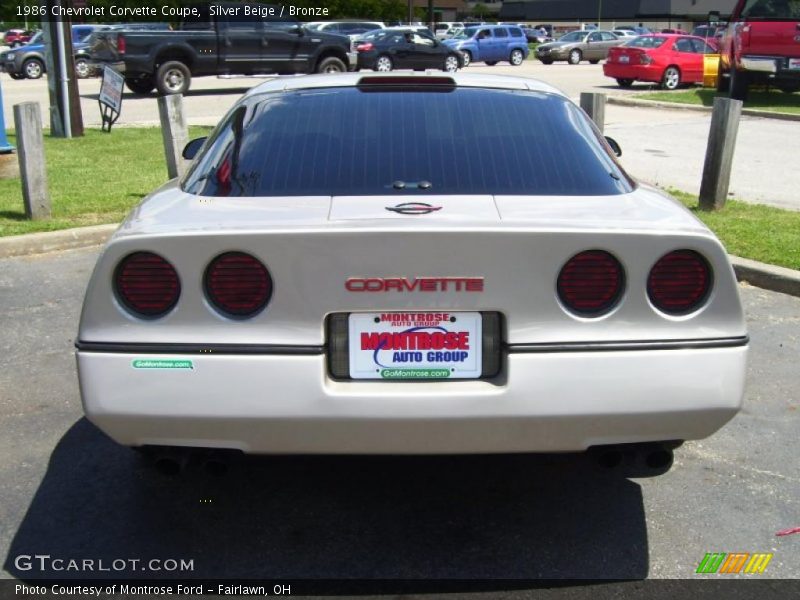 Silver Beige / Bronze 1986 Chevrolet Corvette Coupe