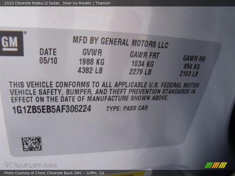 Silver Ice Metallic / Titanium 2010 Chevrolet Malibu LS Sedan