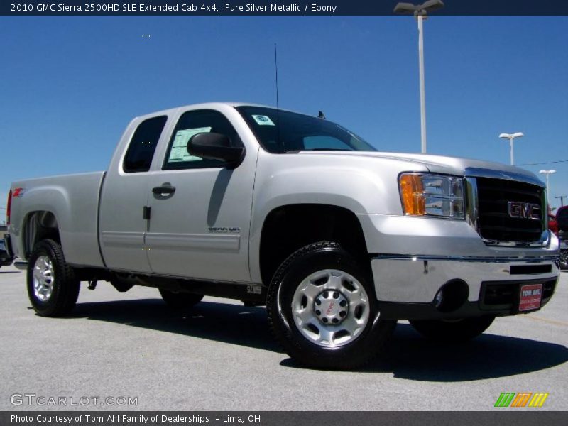 Pure Silver Metallic / Ebony 2010 GMC Sierra 2500HD SLE Extended Cab 4x4