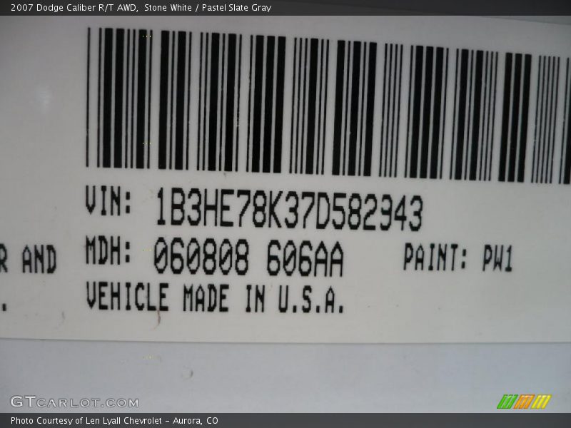 Stone White / Pastel Slate Gray 2007 Dodge Caliber R/T AWD