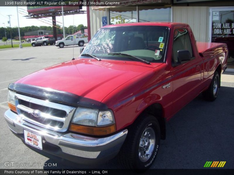 Bright Red / Medium Graphite 1998 Ford Ranger XLT Regular Cab