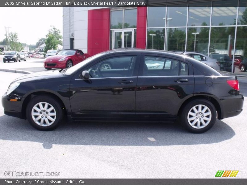 Brilliant Black Crystal Pearl / Dark Slate Gray 2009 Chrysler Sebring LX Sedan