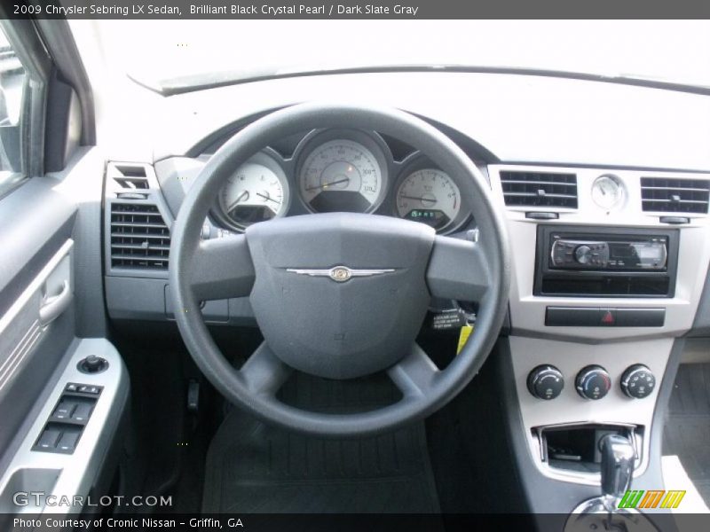 Brilliant Black Crystal Pearl / Dark Slate Gray 2009 Chrysler Sebring LX Sedan