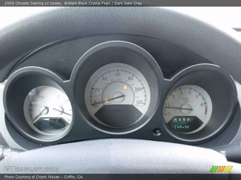 Brilliant Black Crystal Pearl / Dark Slate Gray 2009 Chrysler Sebring LX Sedan