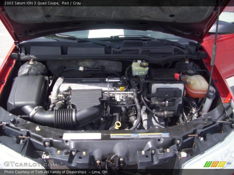Red / Gray 2003 Saturn ION 3 Quad Coupe