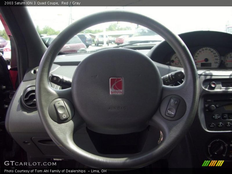Red / Gray 2003 Saturn ION 3 Quad Coupe