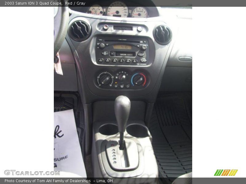 Red / Gray 2003 Saturn ION 3 Quad Coupe