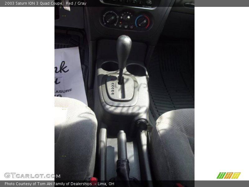 Red / Gray 2003 Saturn ION 3 Quad Coupe