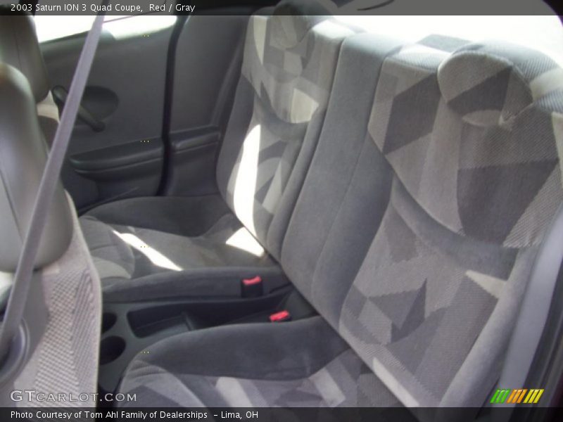 Red / Gray 2003 Saturn ION 3 Quad Coupe