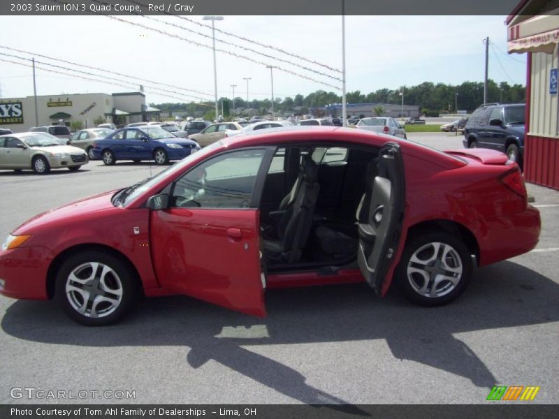 Red / Gray 2003 Saturn ION 3 Quad Coupe
