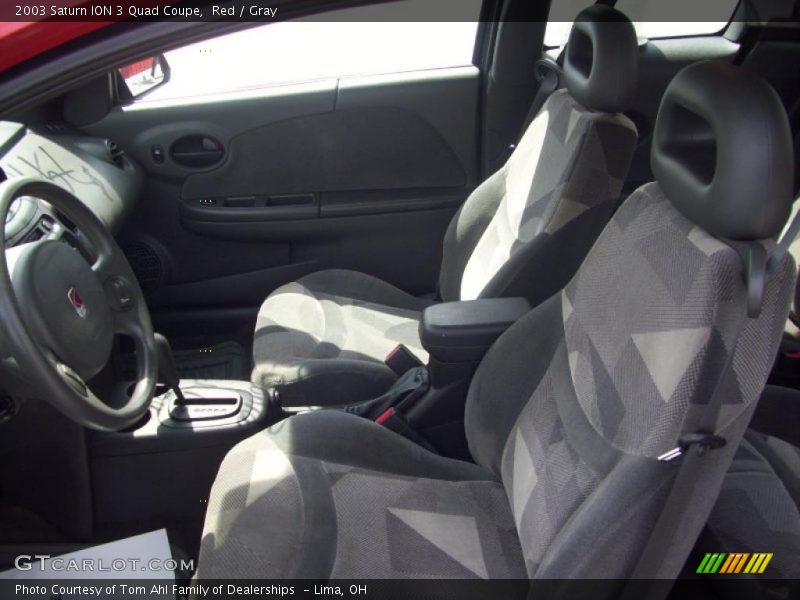 Red / Gray 2003 Saturn ION 3 Quad Coupe