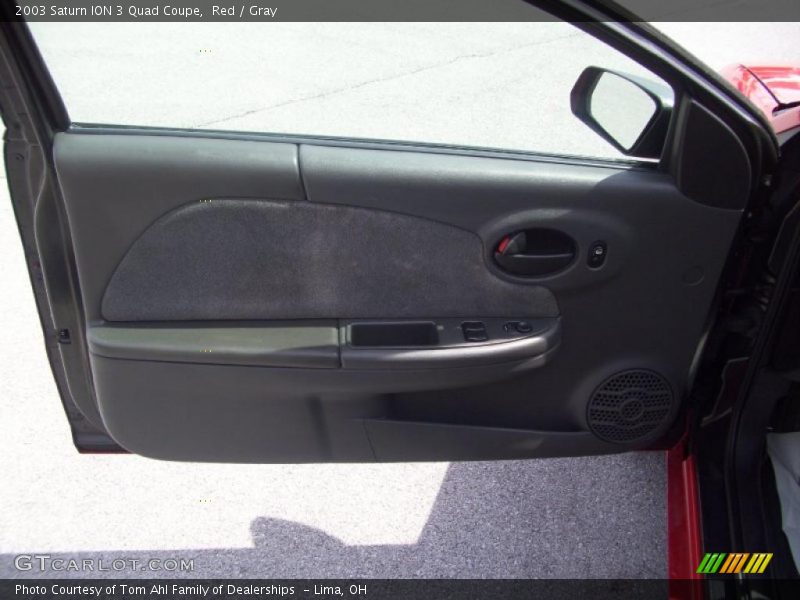 Red / Gray 2003 Saturn ION 3 Quad Coupe