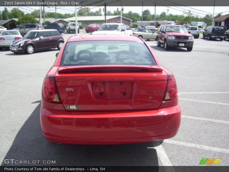 Red / Gray 2003 Saturn ION 3 Quad Coupe