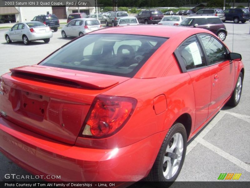 Red / Gray 2003 Saturn ION 3 Quad Coupe
