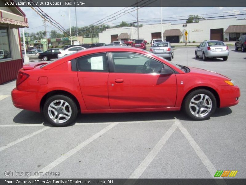 Red / Gray 2003 Saturn ION 3 Quad Coupe