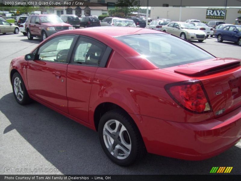 Red / Gray 2003 Saturn ION 3 Quad Coupe