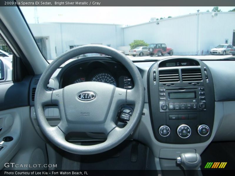 Bright Silver Metallic / Gray 2009 Kia Spectra EX Sedan