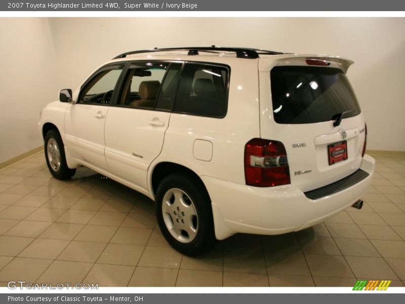 Super White / Ivory Beige 2007 Toyota Highlander Limited 4WD